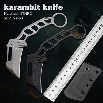 Karambit אולר CS ללכת לחימה טקטית קבוע להב סכין קמפינג תחת כיפת השמיים עם ציד הישרדות סכינים השירות EDC כלים